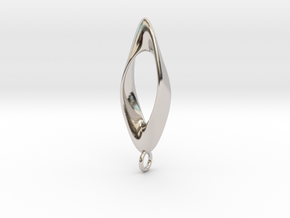 Obius pendant with loop in Rhodium Plated Brass