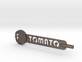 Tomato Plant Stake in Polished Bronzed Silver Steel
