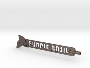Purple Basil Plant Stake in Polished Bronzed Silver Steel