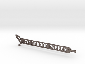 Hot Banana Pepper Plant Stake in Polished Bronzed Silver Steel