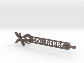 Goji Berry Plant Stake in Polished Bronzed Silver Steel