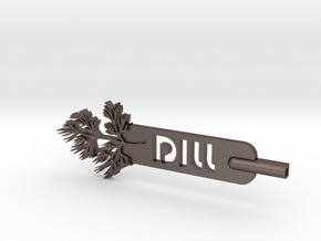 Dill Plant Stake in Polished Bronzed Silver Steel
