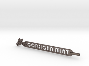 Corsican Mint Plant Stake  in Polished Bronzed Silver Steel