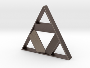 Tri-Force Inspired Bottle Opener in Polished Bronzed Silver Steel