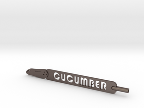 Cucumber Plant Stake in Polished Bronzed Silver Steel