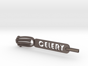 Celery Plant Stake  in Polished Bronzed Silver Steel