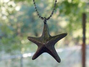 Starfish pendant in Polished Bronzed Silver Steel