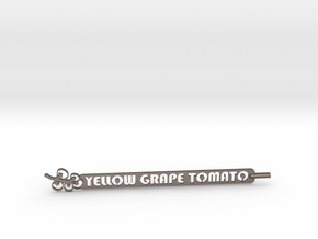 Yellow Grape Tomato Stake in Polished Bronzed Silver Steel