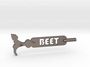 Beet Plant Stake in Polished Bronzed Silver Steel
