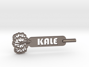 Kale Plant Stake in Polished Bronzed Silver Steel