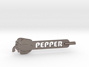 Pepper Plant Stake in Polished Bronzed Silver Steel