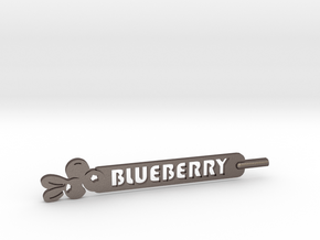 Blueberry Plant Stake in Polished Bronzed Silver Steel