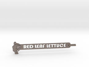 Red Leaf Lettuce Plant Stake in Polished Bronzed Silver Steel