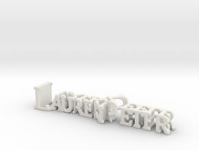 3dWordFlip: LaurenPeter/DerekKeele in White Natural Versatile Plastic