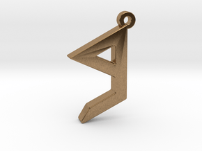 Letter BEYT - Paleo Hebrew - With Chain Loop in Natural Brass