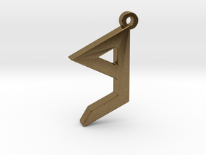 Letter BEYT - Paleo Hebrew - With Chain Loop in Natural Bronze