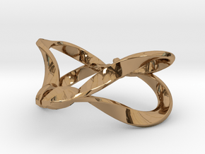 Ribbon Heart Pendant in Polished Brass