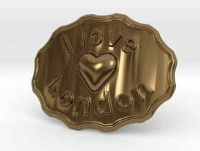 I Love London Belt Buckle in Polished Bronze