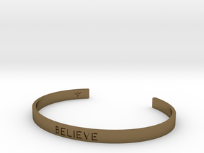 Believe Engrave Bracelet Sizes S-L in Polished Bronze: Small