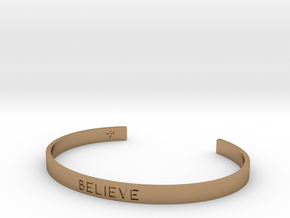 Believe Engrave Bracelet Sizes S-L in Polished Brass: Small
