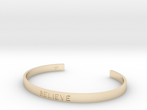 Believe Engrave Bracelet Sizes S-L in 14k Gold Plated Brass: Small