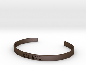 Believe Engrave Bracelet Sizes S-L in Polished Bronze Steel: Small