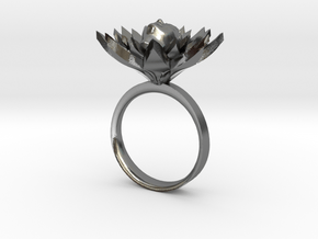 Lotus Ring in Polished Silver