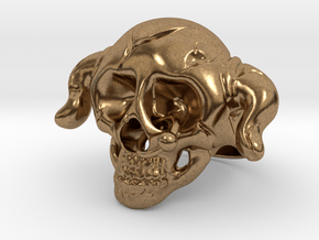 Nasty Skull Ring in Natural Brass (Interlocking Parts)