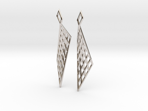 Mesh Earring Set in Rhodium Plated Brass