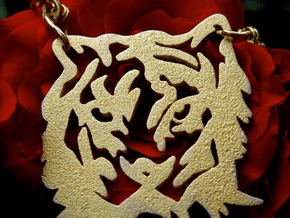 NODE - Tiger Pendant - in Polished Gold Steel