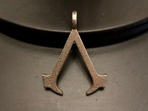 Assassin's Creed Keychain in Polished Bronzed Silver Steel
