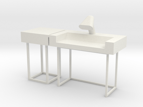 Main Mission Desk w LH Wing (Space: 1999) 1/30 in White Natural Versatile Plastic