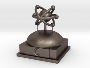 Carbon Atomamodel in Polished Bronzed Silver Steel
