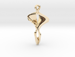Pendant, Stylized 4 in 14k Gold Plated Brass