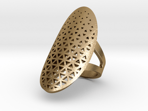 RING Triangle in Polished Gold Steel