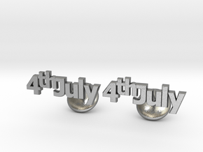4th Of July Cufflinks in Natural Silver