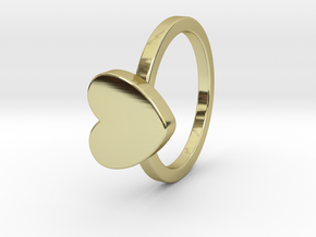 Heart Ring Size 4 in 18k Gold Plated Brass