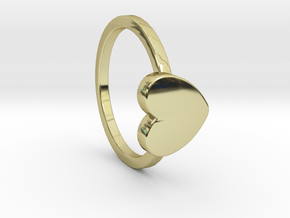 Heart Ring Size 6.5 in 18k Gold Plated Brass