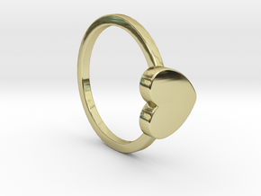 Heart Ring Size 7.5 in 18k Gold Plated Brass