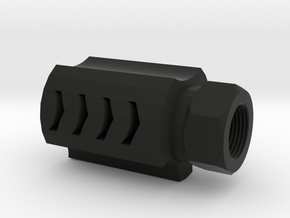 Executer Airsoft Flash Hider (14mm-) in Black Natural Versatile Plastic