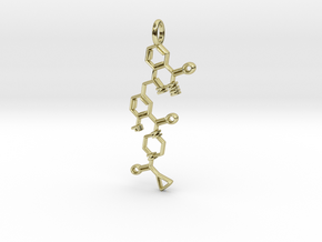 Lynparza pendant, vertical in 18k Gold Plated Brass