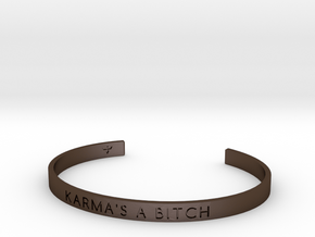 Karma's A Bitch Bracelet S-L in Polished Bronze Steel: Small