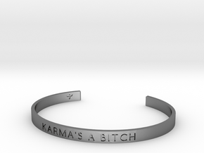 Karma's A Bitch Bracelet S-L in Polished Silver: Small