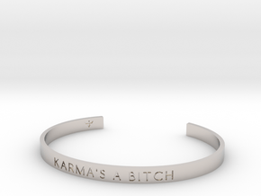 Karma's A Bitch Bracelet S-L in Rhodium Plated Brass: Small