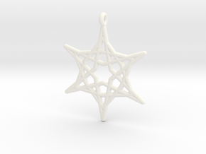 Hex Star Pendant in White Processed Versatile Plastic