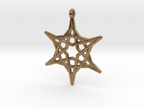 Hex Star Pendant in Natural Brass