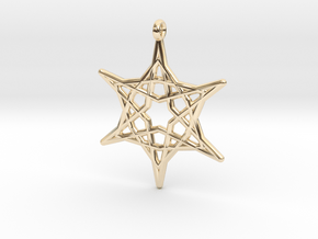 Hex Star Pendant in 14k Gold Plated Brass