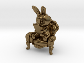 Phoneholic Rabbit In a Sofa pendant in Polished Bronze