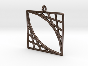 Oblique Grid Pendant in Polished Bronze Steel
