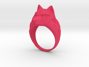 Wolf ring in Pink Processed Versatile Plastic